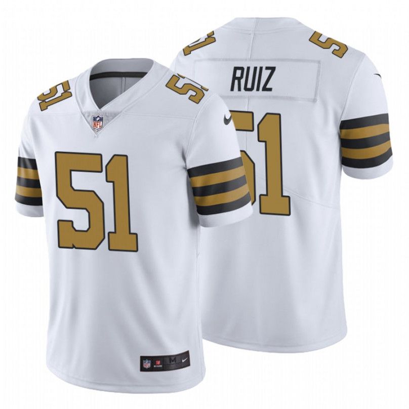 Men New Orleans Saints 51 Cesar Ruiz Nike White Color Rush Limited NFL Jersey